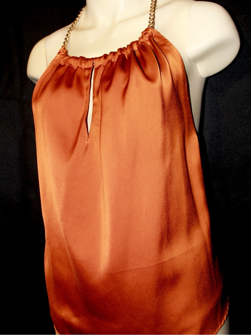 Forever 21 Satin Chain Halter Top